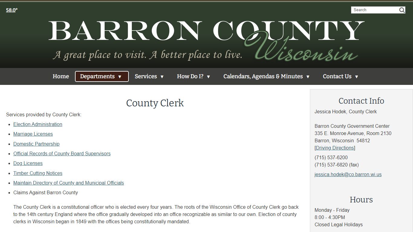 County Clerk - Barron County, WI